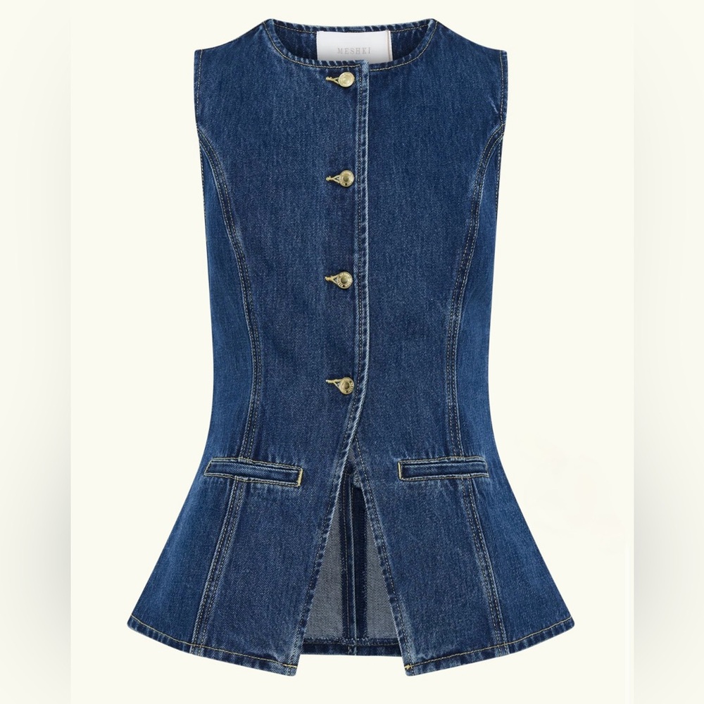 Meshki Blue Denim Sleeveless Top